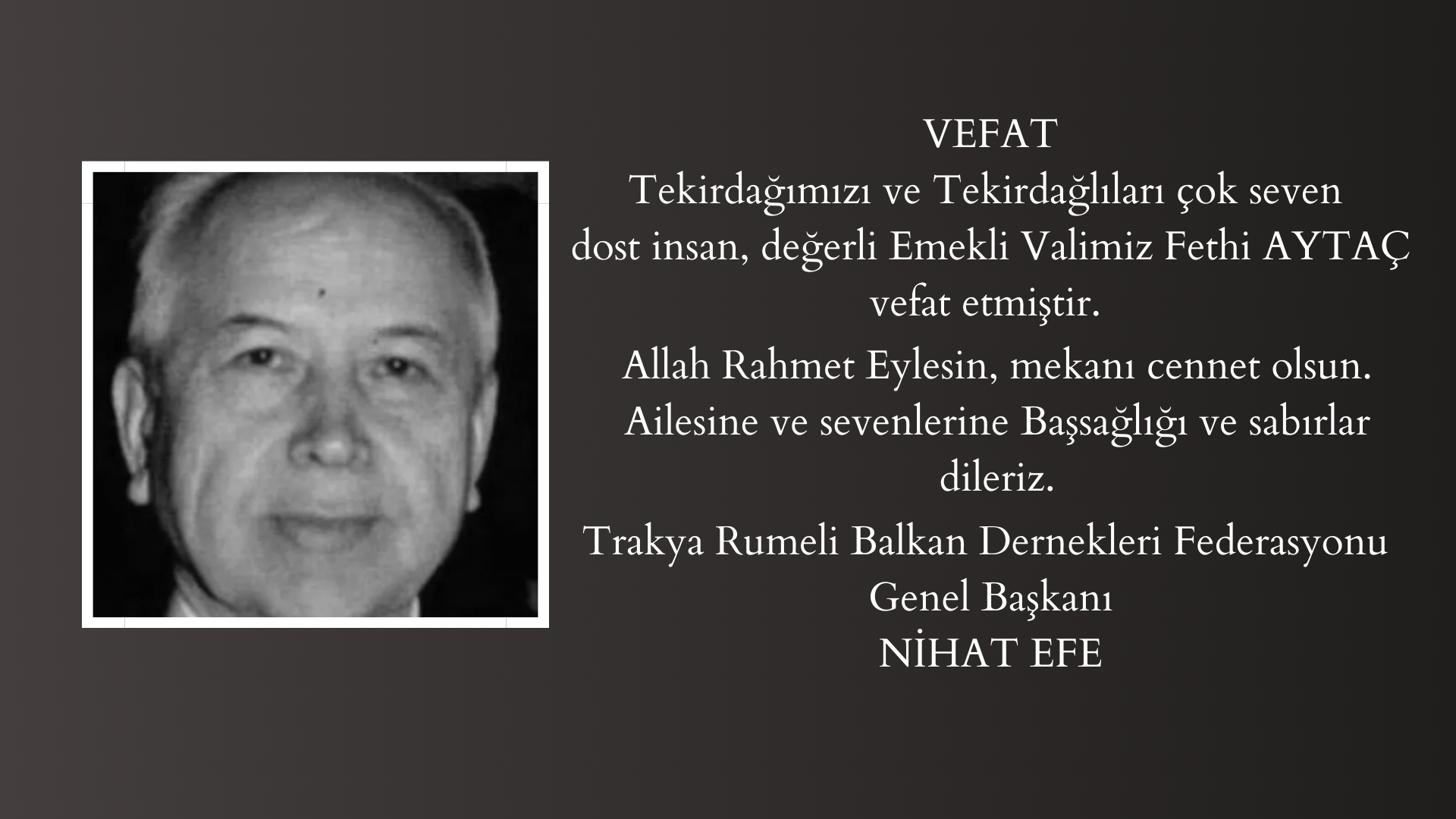 VEFAT HABERİ
